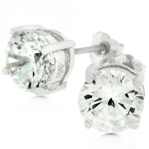 Icon J4317 Clear Silver Round Studs 6.25 Earrings E01220rs-s01-6.25mm