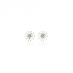 Icon J4465 White Flower Nouveau Earrings E20011r-c93