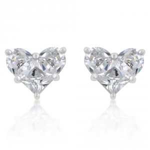 Icon J4469 White Cz Heart Stud Earrings E20066r-c01