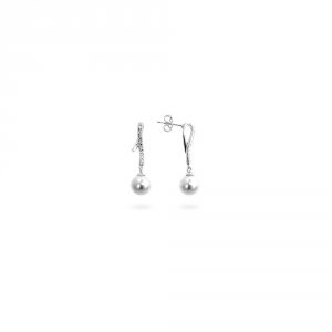 Icon J4511 Pearl Cubic Zirconia Dangle Earrings E50054r-c84