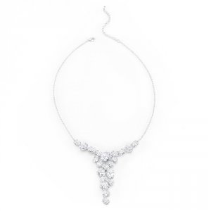 Icon J4673 Bejeweled Cz Bib Necklace N01279r-c01