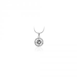 Icon J4696 Silvertone Cz Circlet Pendant P01462r-c01