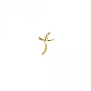 Icon J4702 Golden Wavy Cross Pendant P01482g-c01