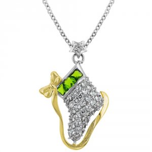 Icon J4757 Ice Skate Cubic Zirconia Pendant P11361t-v01