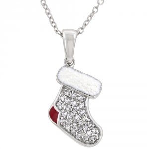 Icon J4761 Red And White Stocking Pendant P11365r-v01