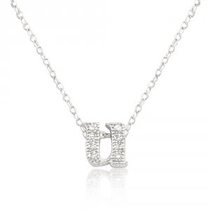 Icon J4820 Micro-pave Initial U Pendant P11408r-c01-u