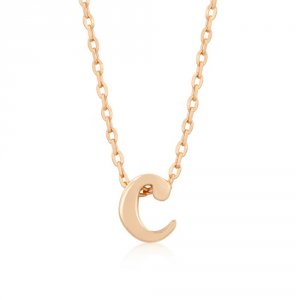 Icon J4828 Rose Gold Initial C Pendant P11409a-v00-c