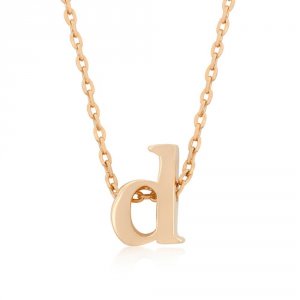 Icon J4829 Rose Gold Initial D Pendant P11409a-v00-d