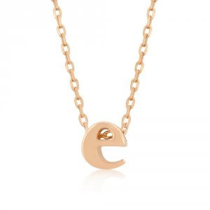 Icon J4830 Rose Gold Initial E Pendant P11409a-v00-e