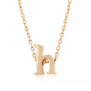 Icon J4833 Rose Gold Initial H Pendant P11409a-v00-h