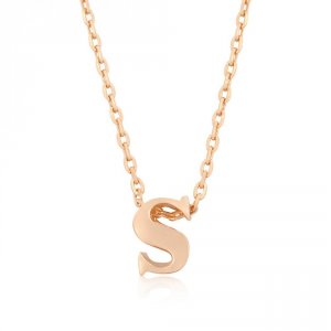 Icon J4844 Rose Gold Initial S Pendant P11409a-v00-s