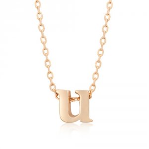 Icon J4846 Rose Gold Initial U Pendant P11409a-v00-u