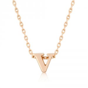 Icon J4847 Rose Gold Initial V Pendant P11409a-v00-v