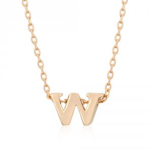 Icon J4848 Rose Gold Initial W Pendant P11409a-v00-w