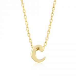 Icon J4854 Golden Initial C Pendant P11409g-v00-c