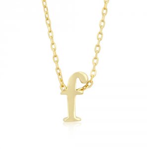 Icon J4857 Golden Initial F Pendant P11409g-v00-f