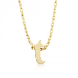 Icon J4871 Golden Initial T Pendant P11409g-v00-t