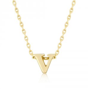 Icon J4873 Golden Initial V Pendant P11409g-v00-v