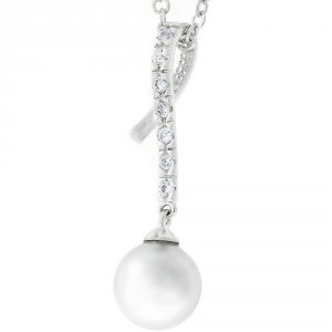 Icon J4923 Ribboned Pearl Pendant P50054r-c84