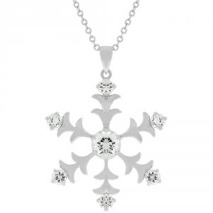 Icon J4924 Silver Tone Snowflake Pendant P50059r-c01