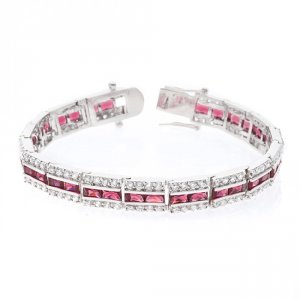 Icon J5098 Balboa Red Cz Bracelet B01171r-c10