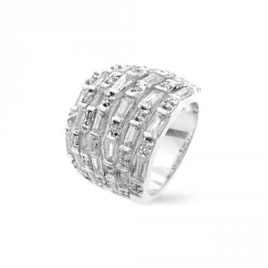 Icon J6421 Multi Row Cubic Zirconia Fashion Ring (size: 06) R07408r-c0