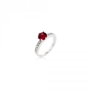 Icon J6725 Petite Garnet Red Engagement Ring (size: 09) R07492r-c10-09