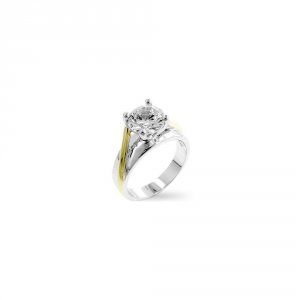 Icon J6812 Two-tone Finish Solitaire Engagement Ring (size: 05) R07536