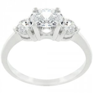 Icon J6992 Oval Serenade Triplet Ring In Silvertone Finish (size: 09) 