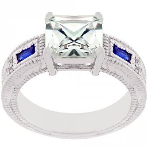 Icon J7170 Prima Donna Sapphire Blue Cubic Zirconia Ring (size: 05) R0