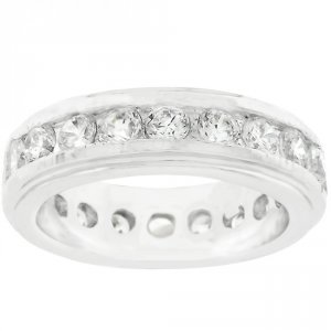 Icon J7448 New England Eternity Ring In Silvertone (size: 10) R07727r-