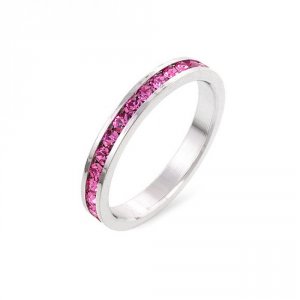 Icon J7899 Stylish Stackables Pink Crystal Ring (size: 05) R01147r-c12