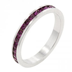 Icon J7928 Stylish Stackables With Amethyst Crystal Ring (size: 05) R0