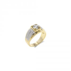 Icon J8045 Cubic Zirconia Two-tone Men039;s Ring (size: 12) R07173l-c0