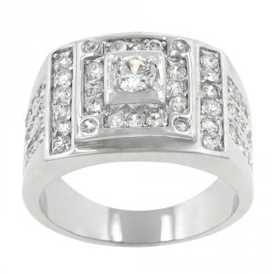 Icon J8167 Geometric Cubic Zirconia Ring (size: 09) R07687r-c01-09