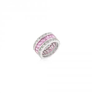 Icon J8277 Triple Row Pink Eternity Ring (size: 06) R07234r-c12-06