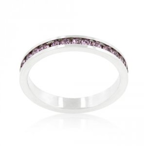 Icon J9081 Stylish Stackables With Lavender Crystal Ring (size: 05) R0