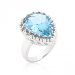 Icon J9222 Solitaire Blue Topaz Cocktail Ring (size: 05) R08287r-s31-0