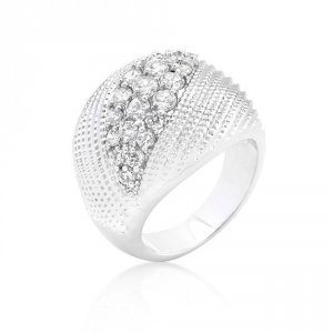 Icon J9244 Classic Cubic Zirconia Dome Ring (size: 06) R08315r-c01-06