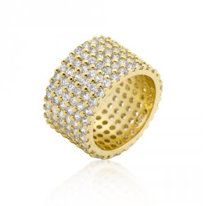 Icon J9341 Goldtone Finishd Wide Pave Cubic Zirconia Ring (size: 05) R