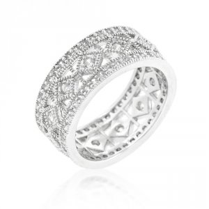 Icon J9491 Simple Classic Cubic Zirconia Band (size: 08) R08319r-c01-0