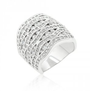 Icon J9538 Cubic Zirconia Pave Abstract Ring (size: 06) R08309r-c01-06