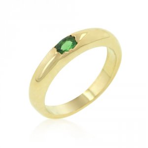 Icon J9583 Green Oval Simple Ring (size: 06) R05887g-c40-06