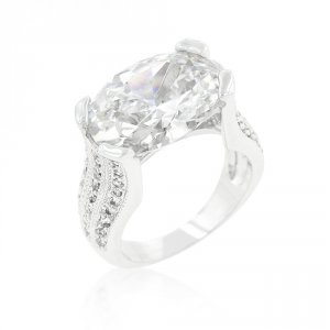 Icon J9588 Oval Triplet Cubic Zirconia Ring (size: 05) R07422r-c01-05