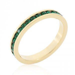 Icon J9603 Stylish Stackables Eternity Green Crystal Ring (size: 05) R