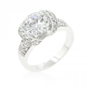 Icon J9649 Tension Set Cubic Zirconia Engagement Ring (size: 05) R0833