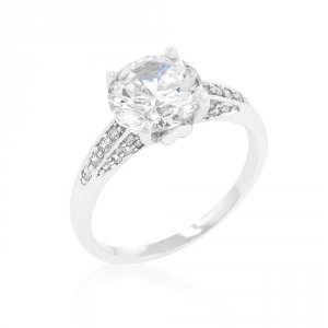 Icon J9656 Contemporary Engagement Ring With Large Center Stone (size: