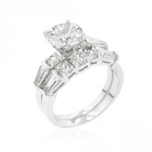 Icon J9678 Engagement Set With Large Center Stone (size: 06) R08334r-c