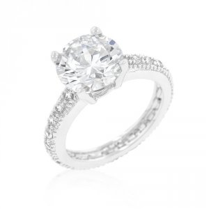 Icon J9691 Micro-pave Cubic Zirconia Engagement Ring (size: 05) R08336