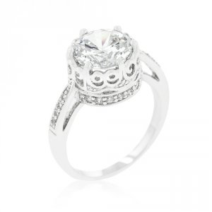 Icon J9712 Royal Crest Filigree Cubic Zirconia Ring (size: 05) R08339r